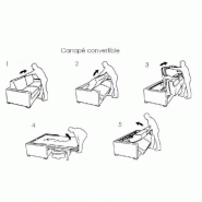 Canapé lit 4-5 places Intenso XXL - Convertible express - Lattes - Couchage 180x197 cm - Tweed gris silex - Matelas 16 cm_3