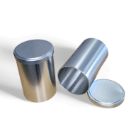 Boîte métal cylindrique argentée - Diamètre 90 mm x Hauteur 140 mm - Réf. BE000006_3