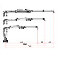 Grue avec extension hydraulique et tuyaux intégrés
