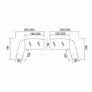 Bureau de direction X time Ring avec plateaux en verre - Quadrifoglio. - Droite, 264, Noyer Canaletto_3