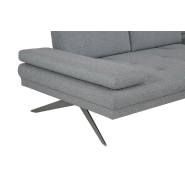 Canapé d'angle Fernie - Double profondeur - Méridienne droite en tissu gris - 296 x 179 cm - Pieds métal noir_3