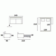 Canapé lit compact Denso Rapid Express 2-3 places - Microfibre Bordeaux - Matelas 18 cm - Couchage 120x197 cm_3