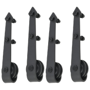 Vidaxl kits de fixation pour porte coulissante 2 pcs 200 cm acier noir 3059839_3