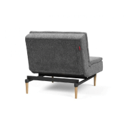 Fauteuil design Dublexo Styletto convertible lit 90x115 cm - pieds chêne naturel - tissu Twist Charcoal_3