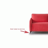 Canapé convertible Carmine 140x195 en tissu Maracaibo fraise - Pieds Liberty acier brun - Fabrication italienne_3