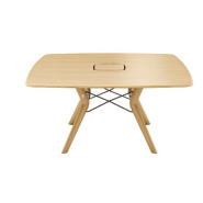 Table tribu carrée - Plateau chêne massif - Pieds réglables en chêne et structure métallique_3