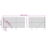 Vidaxl clôture à mailles losangées avec ancrage anthracite 2x25 m 153982_3