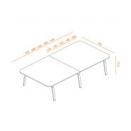 Bureau de coworking 4 personnes KELSO WOOD - bois massif et métal - plateau finition noisette_3