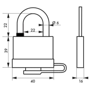 Cadenas à clé Mach 3 Bumper 40 mm - Corps laiton monobloc et anse inoxydable - Idéal pour extérieur_3