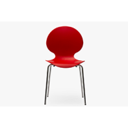 Chaise empilable - BUNNY - Coque en polypropylène teintée - Piétement chromé - Coloris Blanc, Rouge ou Vert_3