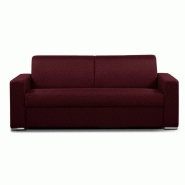 Canapé convertible 3 places Allure - Matelas Memory 20 cm - Sommier lattes 160 cm - Cuir vachette Bordeaux_3