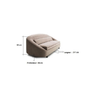 Canapé fixe 3 places Cachette - Tissu personnalisable - Design contemporain et confort_3