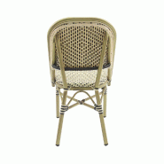 Paris - Chaise de bistrot en rotin synthétique bambou-blanc/noir_3