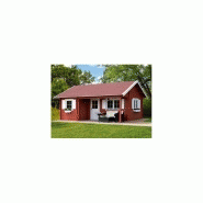 Chalet en bois plain-pied Ontario - madrier 70 mm - 24 m² - toit double pente - 5 fenêtres double vitrées_3