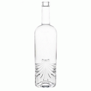 Bouteille verre 75 cl extra-blanc avec détails couture