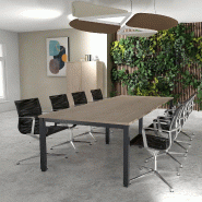 Table de reunion tempo 8-10 personnes - MOBEL LINEA - anthracite, acacia clair, 300_3