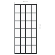 Vidaxl porte coulissante verre esg et aluminium 90x205 cm noir 151021_3