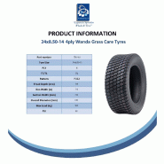 24x8.50-14 Pneus tondeuse à gazon 4 plis Multi Turf Grass P332 Journey 560kgs (Lot de 3)_3