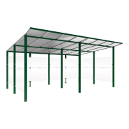 Abri Bus Modulo - Dimensions 2500x2250 - Profondeurs 2000 ou 3400 mm - Structure acier - Toiture aluminium et polycarbonate - Extension 2500 mm_3