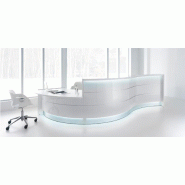 Banque d'accueil Valde forme vague avec accès PMR  - MDD - Blanc, Blanc brillant, Gauche_3