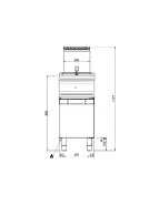 Friteuse gaz - 14 Litres sur placard - 1 bac - DOMINA PRO 700 - FRG74A_3
