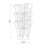 Tourniquet brochures 9 cases A4 comptoir - Métallique finition époxy gris alu - Réf.22351158_3