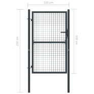 Vidaxl portail en maille de jardin acier galvanisé 100 x 250 cm gris 145775_3