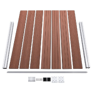 Vidaxl ensemble de panneau de clôture wpc 526x146 cm marron 3070452_3