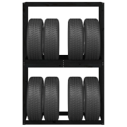 Vidaxl porte-pneus noir 120x40x180 cm bois de pin massif 825004_3