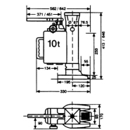 Cric hydraulique robuste pour un espace d’insertion minimal de 25 mm