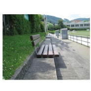 Banc public en plastique recyclé hanit - PRATO - marron, sans pieds, 200 cm - armature en acier zingué_3