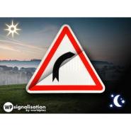 Panneau de danger A1A - Virage à droite dangereux - WP Signalisation_3