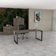 Bureau droit individuel Star - Mobel Linea - Anthracite, Non, Chêne grisé_0