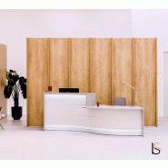 Comptoir d'accueil Valde forme vague avec accès PMR - MDD - Blanc brillant, Droite_3