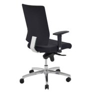 Fauteuil de bureau ergonomique HANS neuf - Sitek - noir - piétement en aluminium chromé - accoudoirs 2D - dossier double filet_3