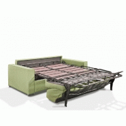 Canapé convertible 2-3 places EXCELLENCE - sommier à lattes RENATONISI - matelas mémoire 18 cm - velours vert - 120 cm_3