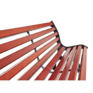 Banc public en bois exotique et acier - pieds en fonte - Lublin, longueur 2000 mm_3