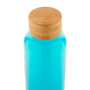 Bouteille en RPET - 500 ml - Couvercle en bambou - Sans BPA - Couleur bleu clair_3