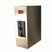 Monnayeur minuteur affichage pièce € - borne inox avec porte et serrure_3