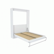 Composition armoire lit escamotable SMART-V2 - Blanc mat - Couchage 160 x 200 cm avec rangements intégrés_3