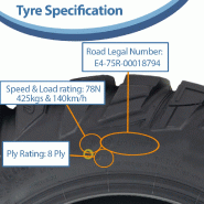 26x11.00-R14 ATV Tyre 275/55R14 OBOR 8ply WL03 Antelope 78N Tubeless Road Legal_3
