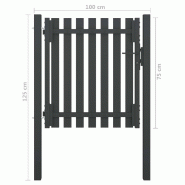 Vidaxl portail de clôture de jardin acier 1x1,25 m anthracite 146327_3