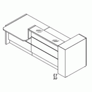 Banque d'accueil Valde droite avec meuble de rangement intégré - MDD - Vert brillant, Gauche, 265_3