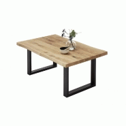 Table basse 110 cm - chêne massif et métal - style industriel et naturel_3