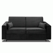 Canapé convertible EXPRESS Jackson 120cm - Comfort Bultex 12cm - Sommier lattes Renatonisi - Tweed noir_3