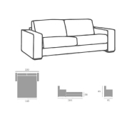 Canapé convertible SEGA 160x190 cm - Tissu personnalisable - Ouverture express - Matelas 13 cm_3