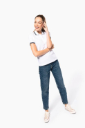 Polo femme manches courtes à liserés contrastés - Réf: K273 - 100% coton peigné - Marque: Kariban_3