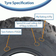 24x9.50-10 Utility ATV Gator Tyre P3026 Grass 6-ply Tubeless Journey 240/75-10_3