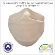 Masque en tissu VDM - filtration garantie 50 lavages - beige - certifié DGA - ultra-réspirant et écologique_3