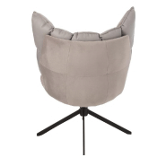 Fauteuil relax pivotant Pietra - tissu gris métallisé - design contemporain - structure bois massif et piètement en métal noir_3